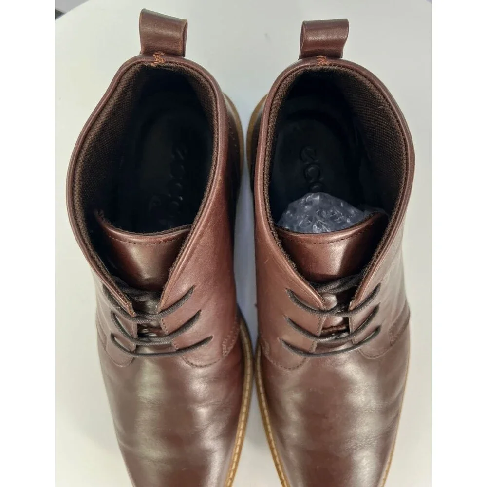 ECCO Biarritz $160 Men's Chukka Boots Size EU 42 US 11-11.5 Leather Brown